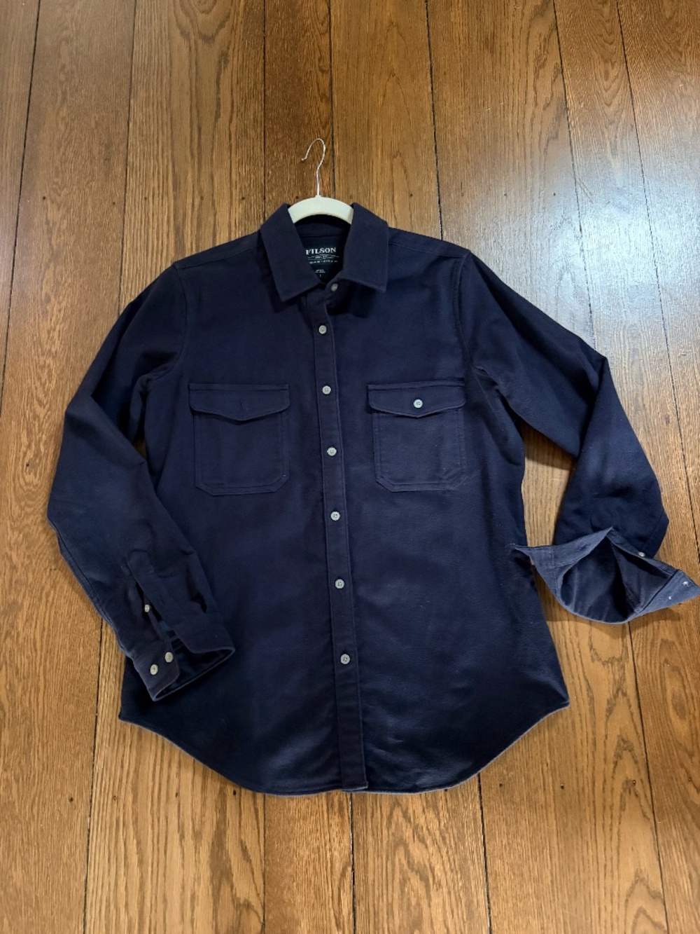 Women's Filson Moleskin Button-Up Shirt - Navy - Large
